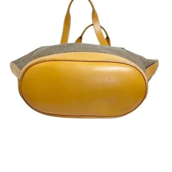 Gucci Vintage Trapezoid Canvas Logo Monogram Tan Gold Leather Tote Bag - Picture 8 of 15